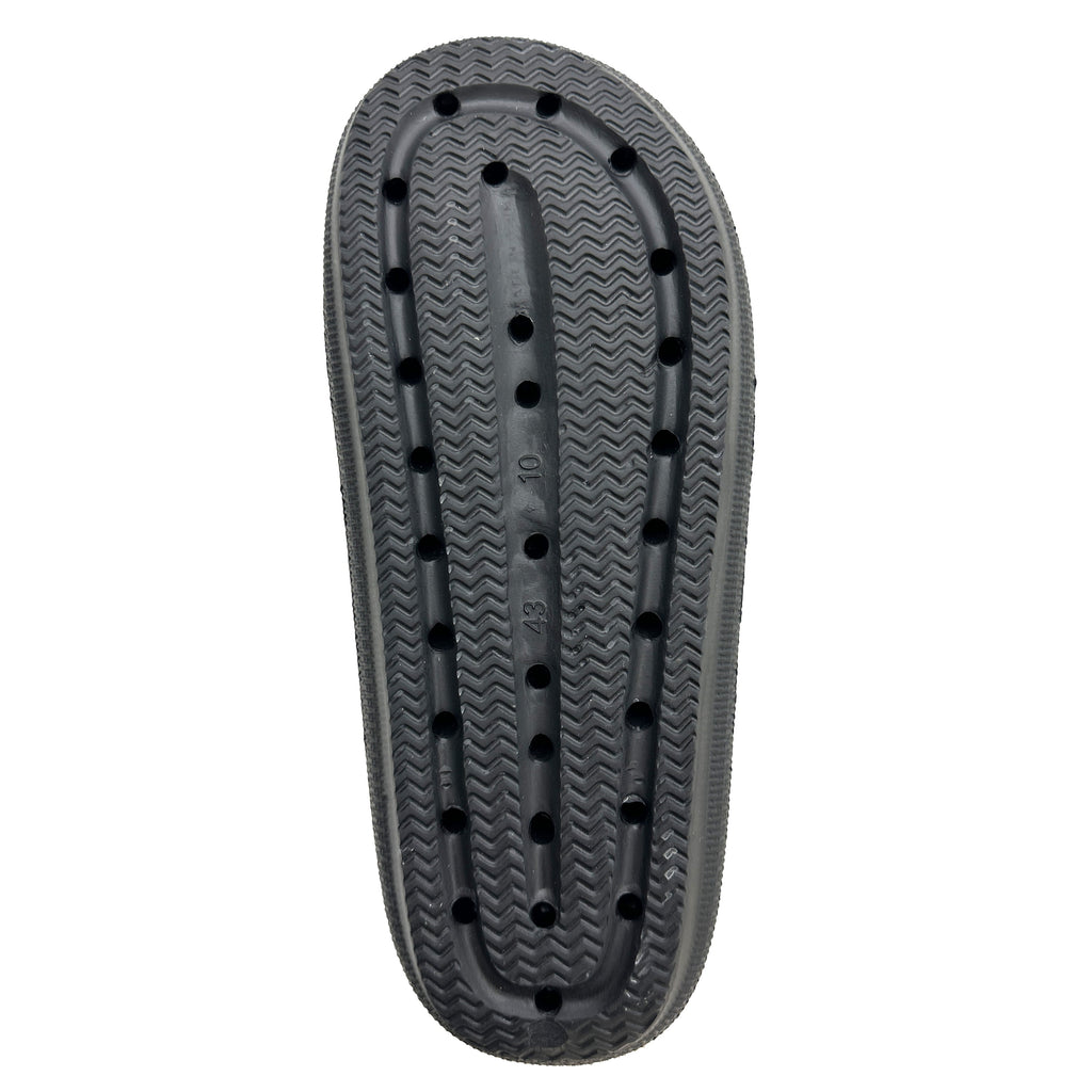 Frogg Toggs Squisheez Slip-On Slide Sandals for Men, Soft and Squishy Slides, Black, Size 7
