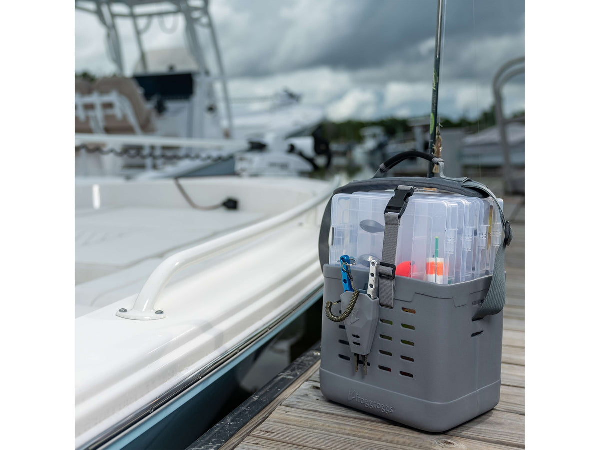 Frogg Toggs Fishing Tackle Vault Tote 3700 Kit with with 4 Utility Trays and MOLLE Slots, Gray