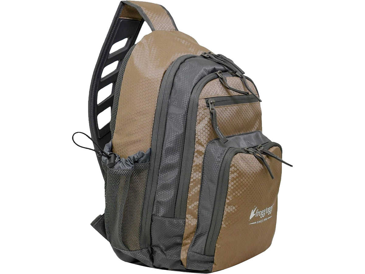 Frogg Toggs Sling Pack Fishing Bag with Dual Access for 3600/3700 Tackle Trays, Solid Elements Brown