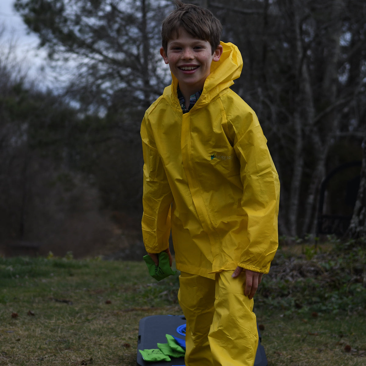 Frogg Toggs Ultra-Lite2 Rain Suit for Young Boys and Girls, Lightweight Waterproof Pants and Jacket, Carbon Black, Small/Medium