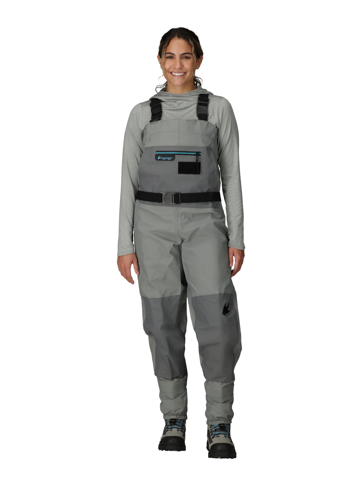 Frogg Toggs Women's Hellbender PRO Stockingfoot Chest Waders with Neoprene Booties, Gray, Medium