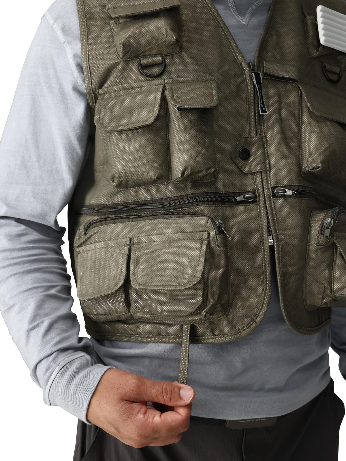 Frogg Toggs Cascade Classic50 Fly Fishing Gear Vest, Breathable Vest for Men, Stone, Size L