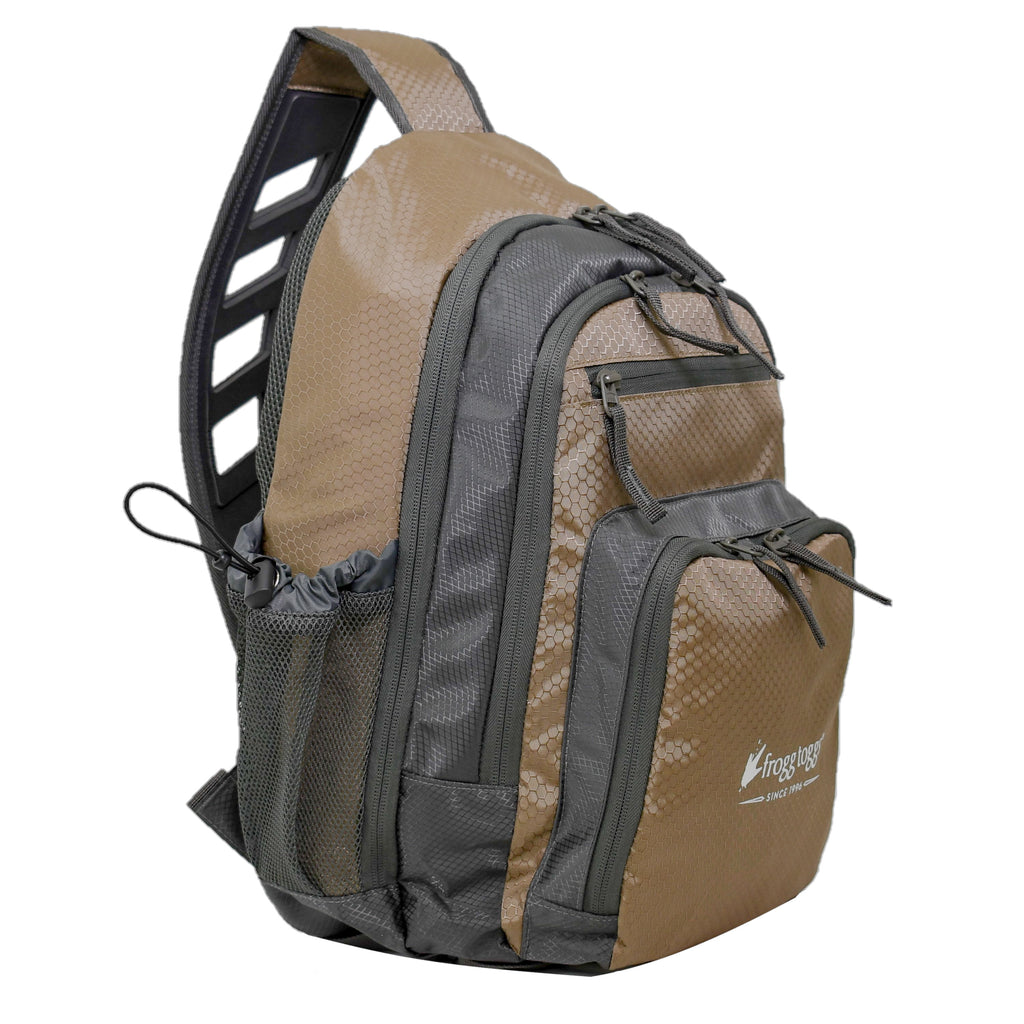 Frogg Toggs Sling Pack Fishing Bag with Dual Access for 3600/3700 Tackle Trays, Solid Elements Brown
