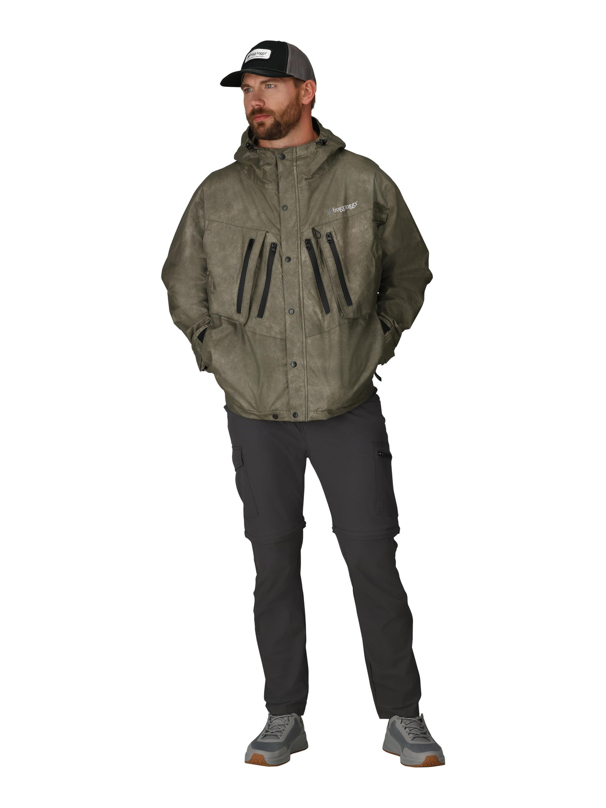 Frogg Toggs Tekk Toad Breathable Wading Jacket for Men, Adjustable Fishing Gear, Stone, Medium