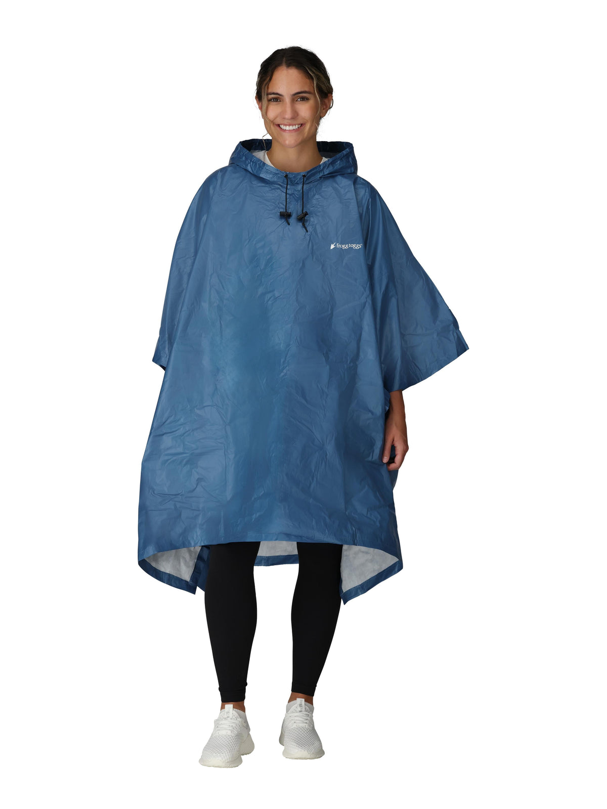 Frogg Toggs Ultra-Lite2 Rain Poncho for Adults, Packable Emergency Poncho, Blue, One-Size