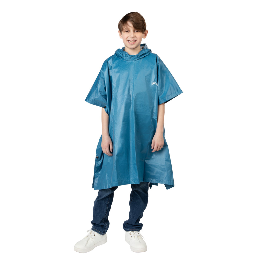 Frogg Toggs Ultra-Lite 2 Rain Poncho, Recyclable Rain Gear for Youth Boys & Girls, Carbon, One-Size