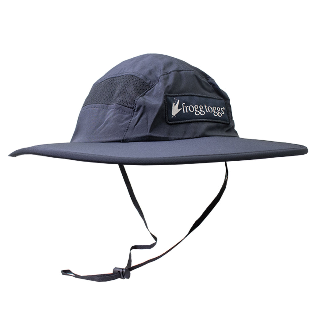 Frogg Toggs Boonie Sun Hat for Men, UPF 50+ Bucket Hat with Adjustable Drawstring, Black, One Size