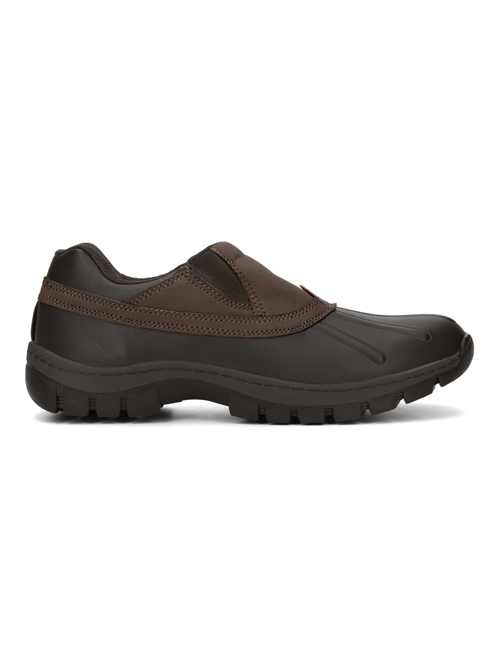Frogg Toggs Storm Watch Vista Men’s Slip-On Shoes, Rugged Lug Outsole Boat Shoes with Synthetic Leather Upper, Brown, Size 8
