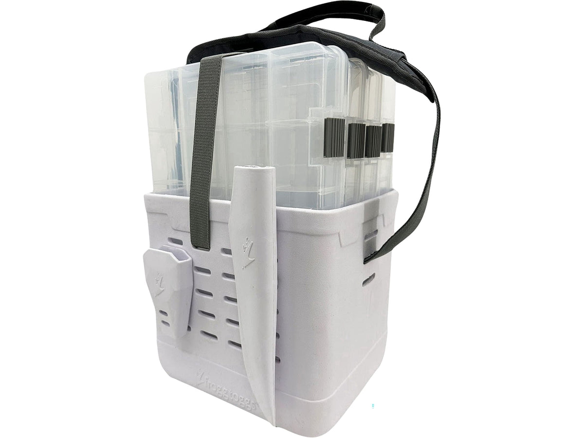 Frogg Toggs Fishing Tackle Vault Tote 3700 Kit with with 4 Utility Trays and MOLLE Slots, Gray