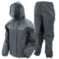 Frogg Toggs Ultra-Lite2 Rain Suit for Young Boys and Girls, Lightweight Waterproof Pants and Jacket, Carbon Black, Small/Medium