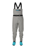 Frogg Toggs Women's Canyon Stockingfoot Chest Waders with 4-Ply Nylon Upper & Neoprene Booties, Gray, Small