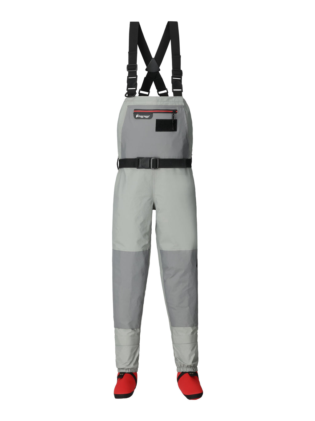 Frogg Toggs Youth Hellbender PRO Stockingfoot Chest Waders with Double-Taped Neoprene Booties, Gray, Youth Large