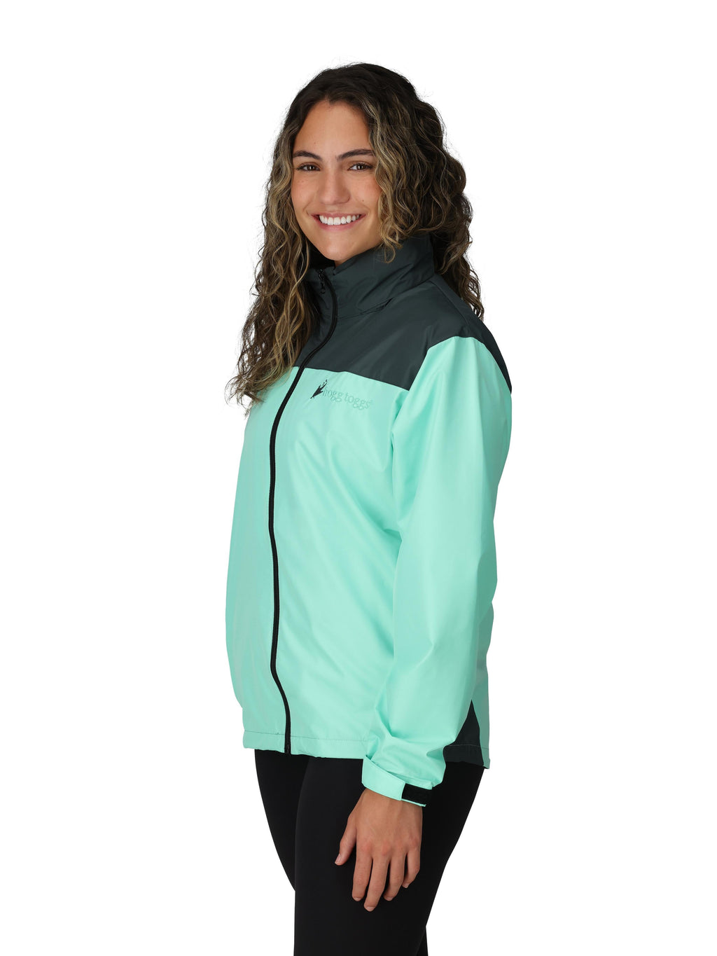 Frogg Toggs River Toadz Rain Jacket with Set-In Sleeves, Waterproof Rain Gear for Women, Seafoam/Gray, Size S/M