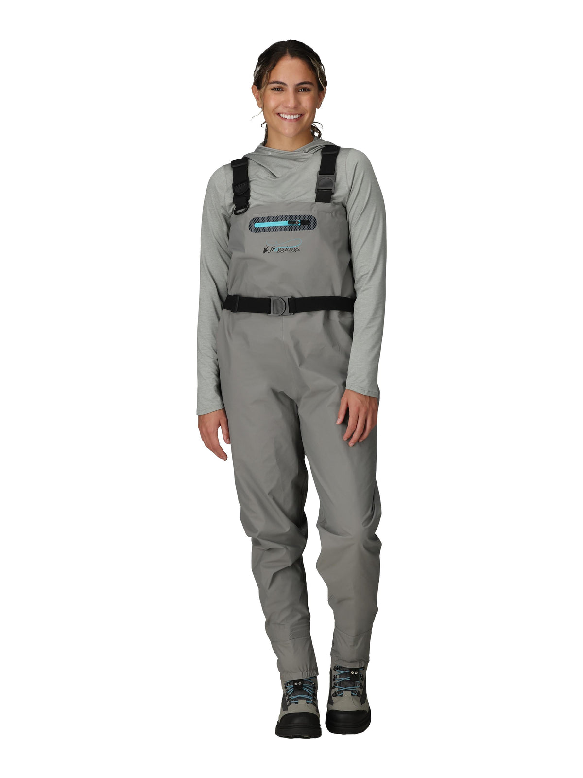 Frogg Toggs Women's Canyon Stockingfoot Chest Waders with 4-Ply Nylon Upper & Neoprene Booties, Gray, Small