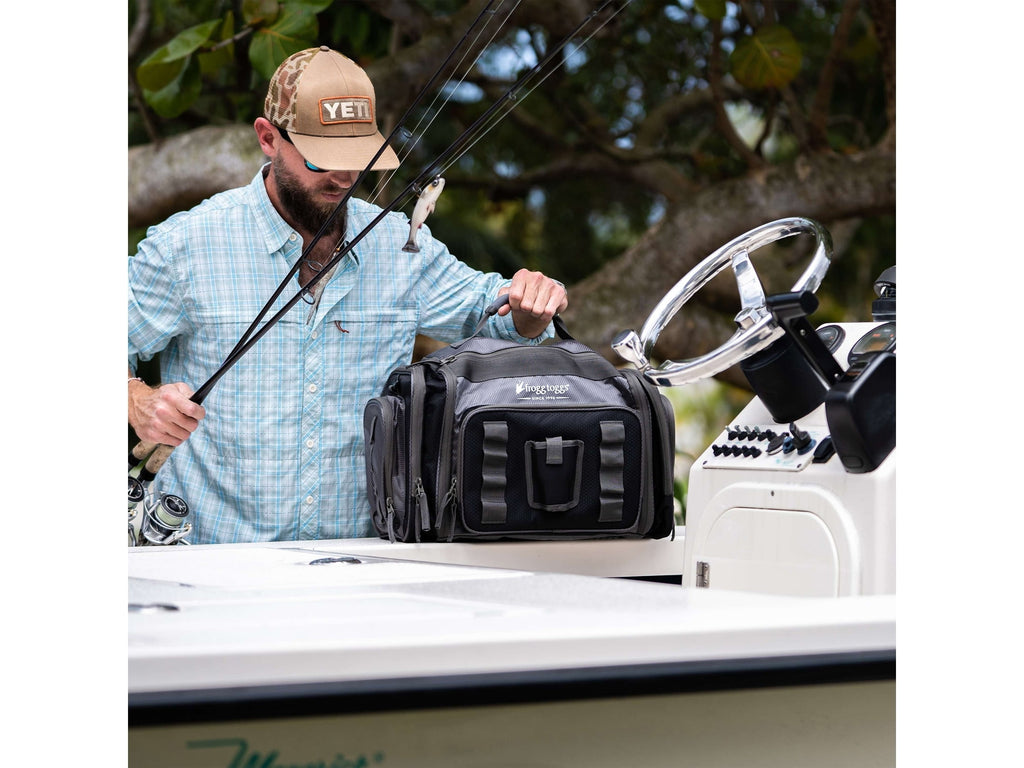 Frogg Toggs Pro Series Fishing Tackle Bag for 3700 Size Tackle Trays with Dual Access Storage, Blue