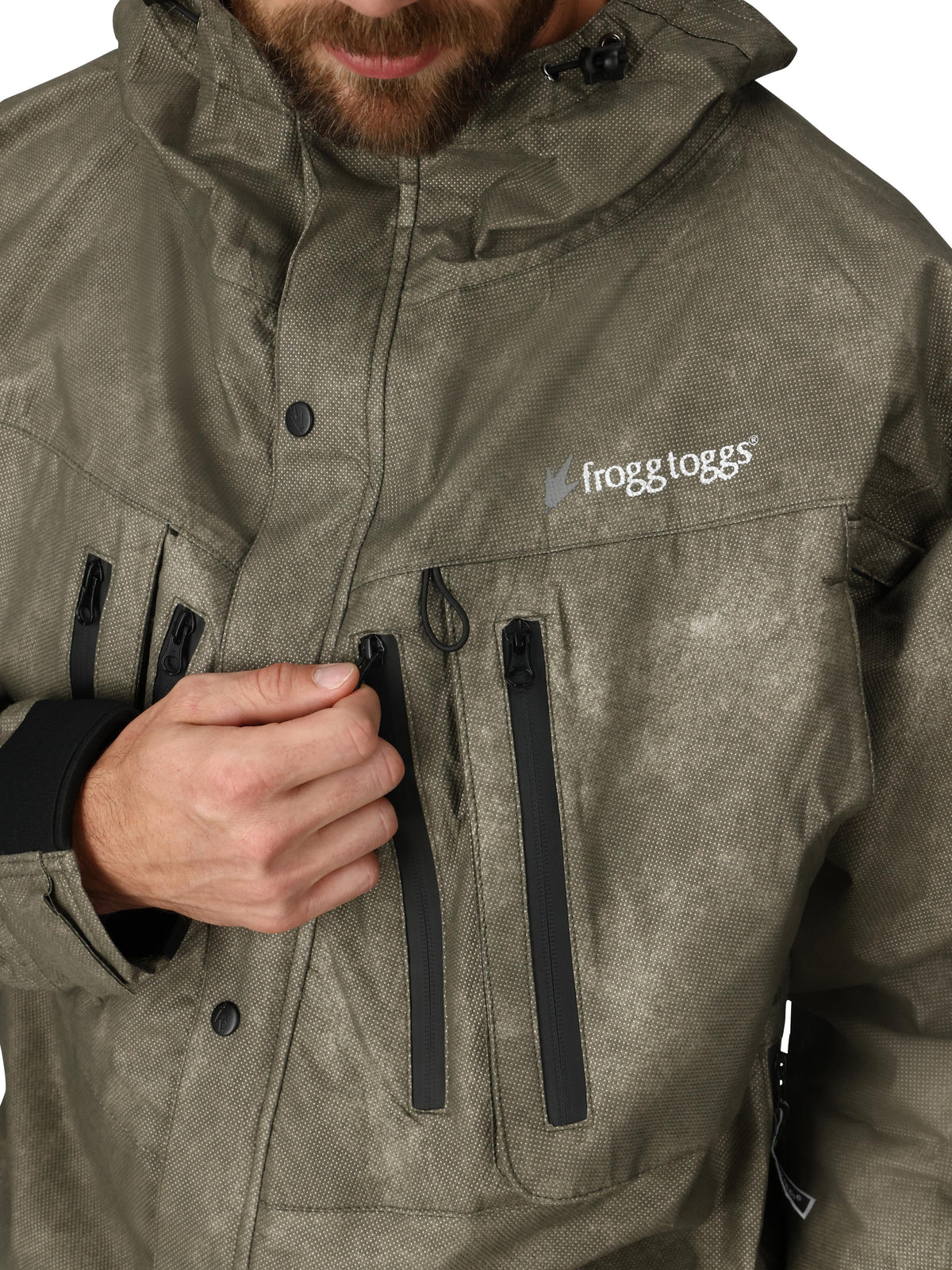 Frogg Toggs Tekk Toad Breathable Wading Jacket for Men, Adjustable Fishing Gear, Stone, Medium