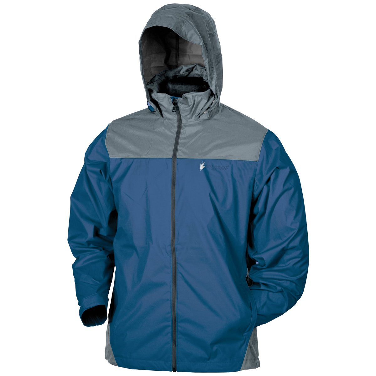 Frogg Toggs River Toadz Rain Jacket with Set-In Sleeves, Waterproof Rain Gear for Men, Blue/Slate, Size XL/2X